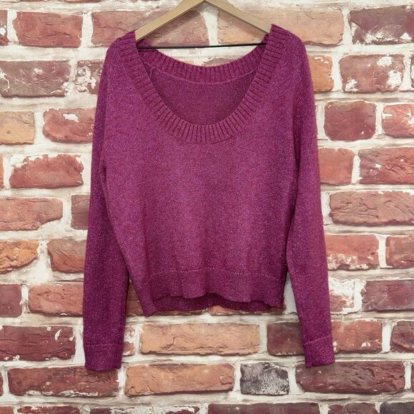 Hush Sweaters - Hush Jumper Sweater Women's UK Size XL Pink Wool Blend Sparkly Metallic Knit